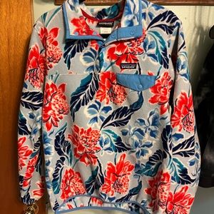 Patagonia Blue Floral Synchilla Fleece